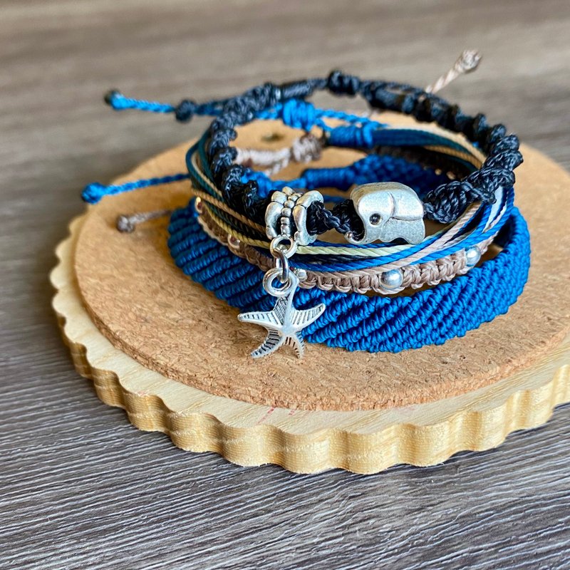 Handmade jewelry| Wax surf bracelet and anklet-CY4251 - สร้อยข้อมือ - ผ้าฝ้าย/ผ้าลินิน 