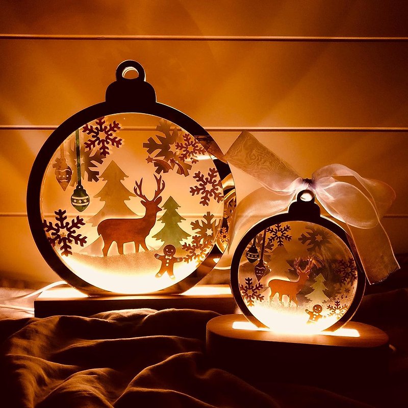 聖誕節限定 | 聖誕紙雕水晶球 | 多用途小夜燈 掛飾 | 禮物工作坊 - 其他 - 壓克力 