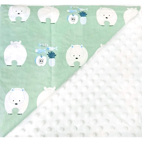 Cutie Bella 美好生活精品館 Minky多功能 點點顆粒 攜帶毯嬰兒毯冷氣毯被 米白-北極熊