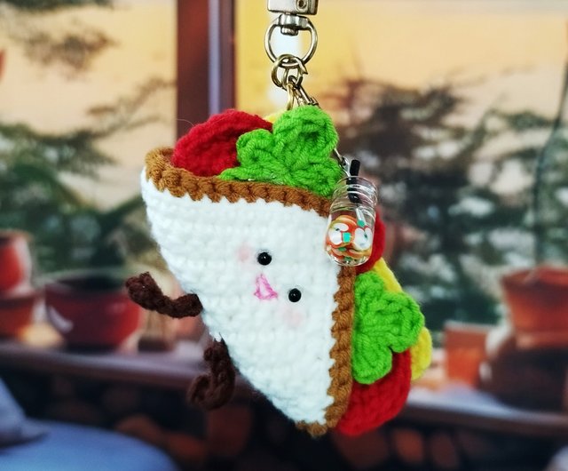 デジタル】ミニサンドイッチキーホルダーのかぎ針編み図、かわいい