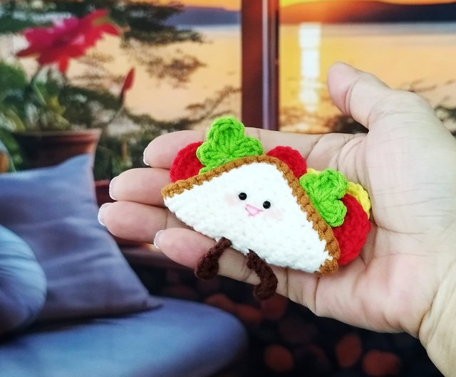 デジタル】ミニサンドイッチキーホルダーのかぎ針編み図、かわいい