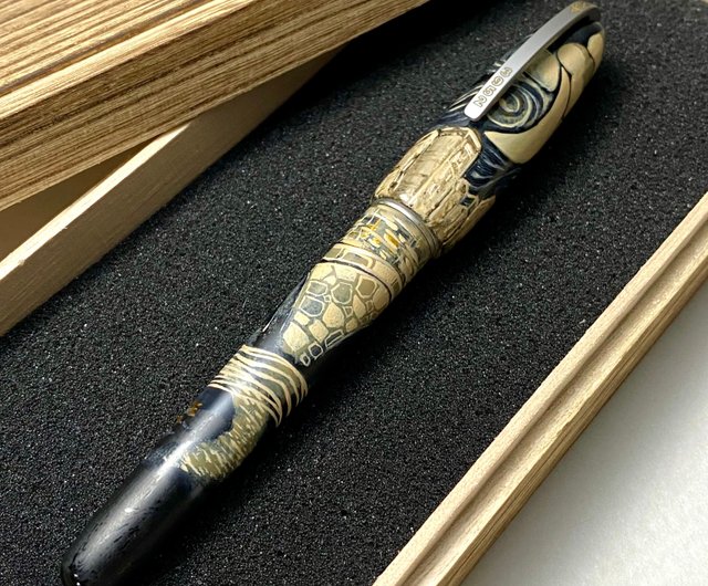 3952老山羊-天然漆彩繪筆葛瑪蘭新月城市書法鈦尖鋼筆3952老山羊