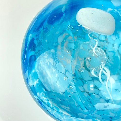 臺灣玻璃舘 海洋之母-水藍 手作玻璃紙鎮 純手工製作