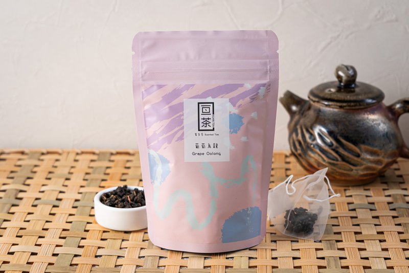 【Grape Oolong Tea Bags】Fruit Scented Original Leaf Three-dimensional Tea Bags 5pcs|Gencha - Tea - Fresh Ingredients Purple