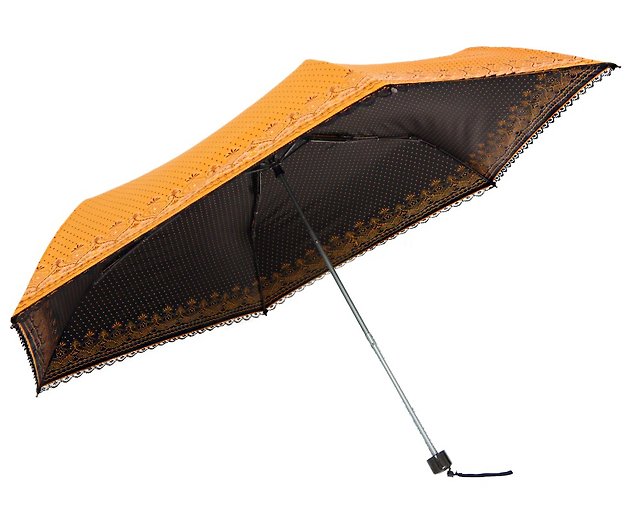 Tdn水玉巴洛克羽量遮光雙印口紅傘折傘晴雨傘 夕陽橘 設計館tdn 雨傘 雨衣 Pinkoi
