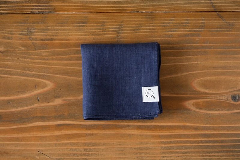 [Stock as long as SALE] linen handkerchief navy - Other - Cotton & Hemp Blue