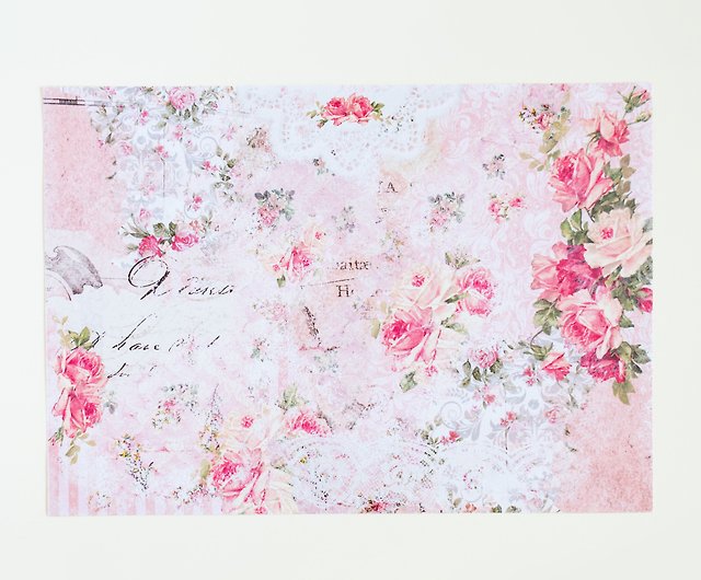 Scrapbook Paper, Digital Design Paper, Shabby Chic Rose Paper, Printable  Pink Rose Digital Paper. No. P145 