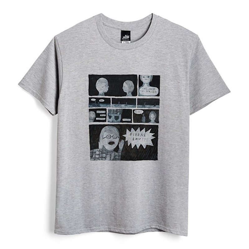 Come to my house to watch DVD - dark gray Linen- neutral T-shirt - Men's T-Shirts & Tops - Cotton & Hemp Gray