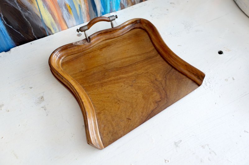 法國中古光亮滑面木材陳列盤子鏟子擺設 高級二手古著珠寶首飾 - 擺飾/家飾品 - 木頭 咖啡色