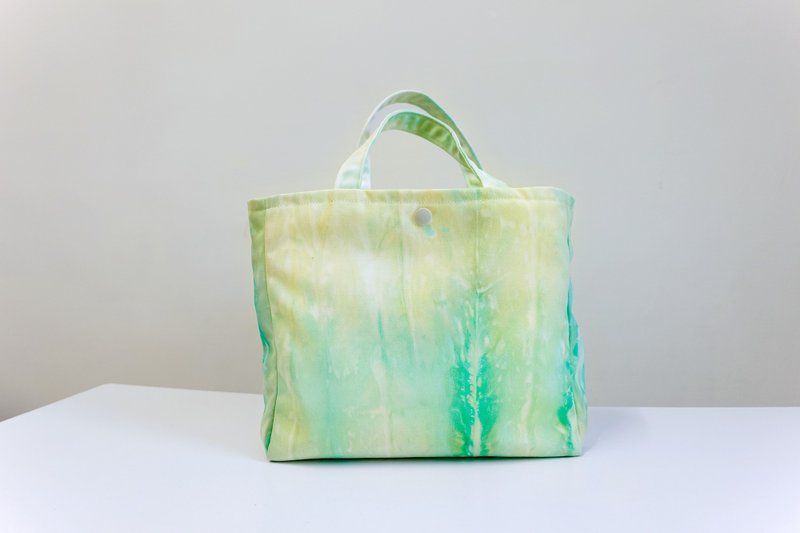 Compact Tote Bag - Lush Greenery - กระเป๋าถือ - ผ้าฝ้าย/ผ้าลินิน สีเขียว