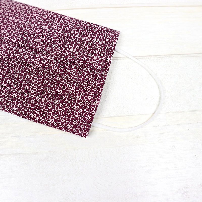Cloth mask reusable cover-Sakura (purple) - หน้ากาก - ผ้าฝ้าย/ผ้าลินิน สีนำ้ตาล