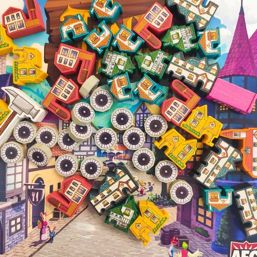 Holy Tokens 貼紙包與 Tiny Towns 棋盤遊戲相容