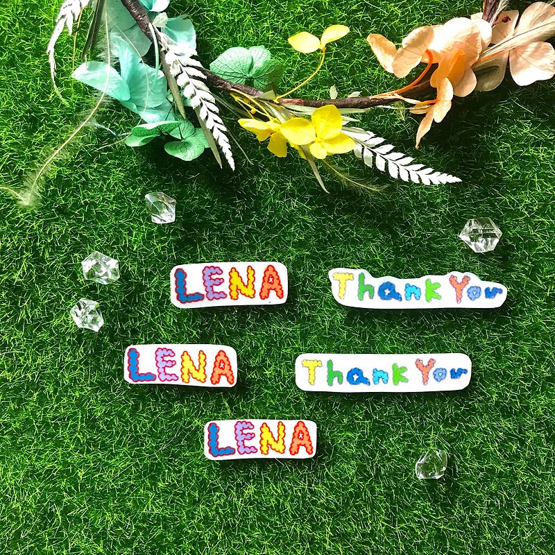 Your name sticker|Name sticker with cloud characters (English only) - Stickers - Waterproof Material Multicolor