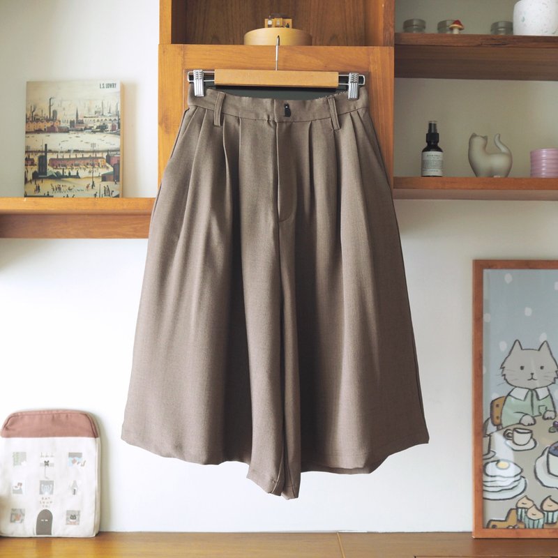 little cat wide pants : brown - กางเกงขายาว - เส้นใยสังเคราะห์ สีนำ้ตาล