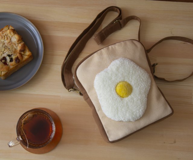 Fluffy Poached Egg Toast Side Backpack - Shop haomao-dodo