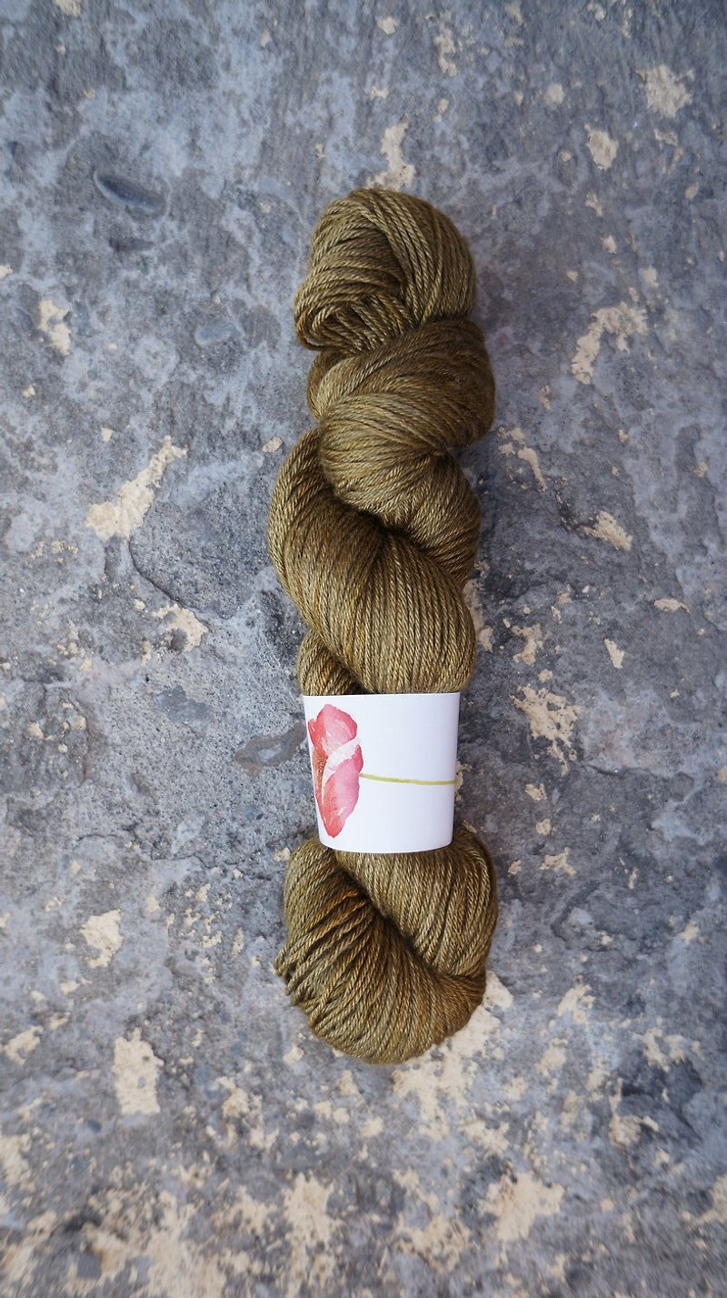 手染めのライン。オリーブ。 - 編み物/刺繍/羊毛フェルト/裁縫 - ウール 