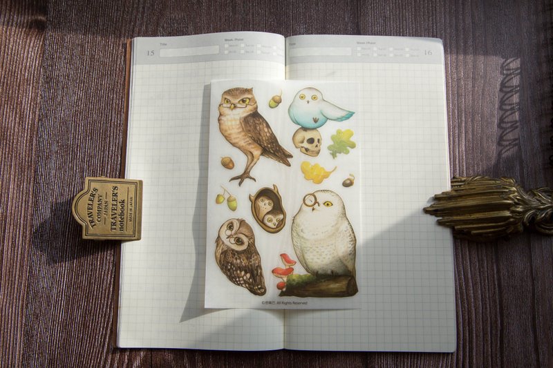 貓頭鷹轉印貼 - 貼紙 - 塑膠 