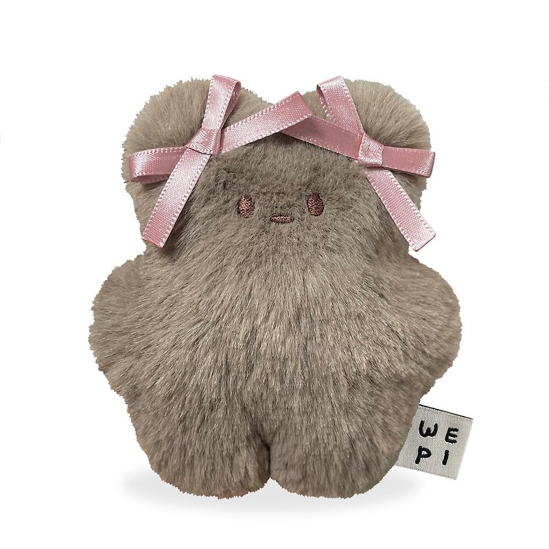 Mini wepi bear - Ribbon cashewnut(10cm) / handmade ballet core doll present - Stuffed Dolls & Figurines - Other Materials Brown