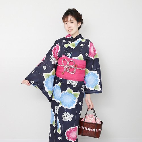 fuukakimono 日本 和服 梭織 女性 浴衣 腰封 2件組 F x08-35 yukata