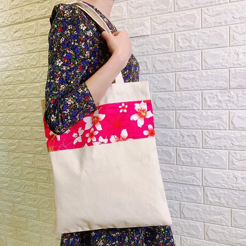 ผ้าฝ้าย/ผ้าลินิน กระเป๋าถือ - A3 Hakka flower cloth file bag - Tung pollen