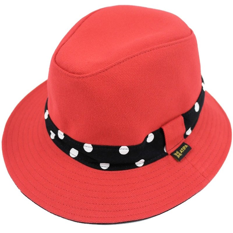 ATIPA Panapolka หมวกปานามา สีแดง - หมวก - วัสดุอื่นๆ สีแดง