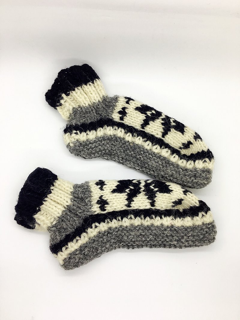 Nepal 100% wool handmade thick knitted warm wool socks - Socks - Wool Transparent