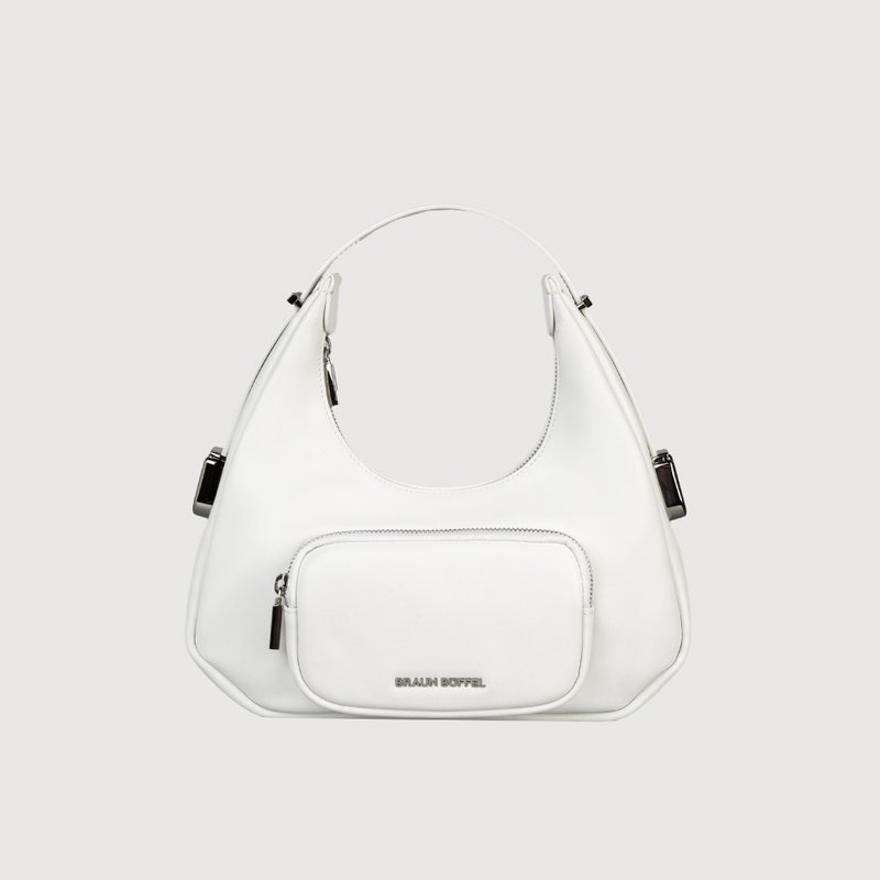 [Free gift bag] Ruiya large shoulder bag-white/BF848-27-WT - Handbags & Totes - Genuine Leather White