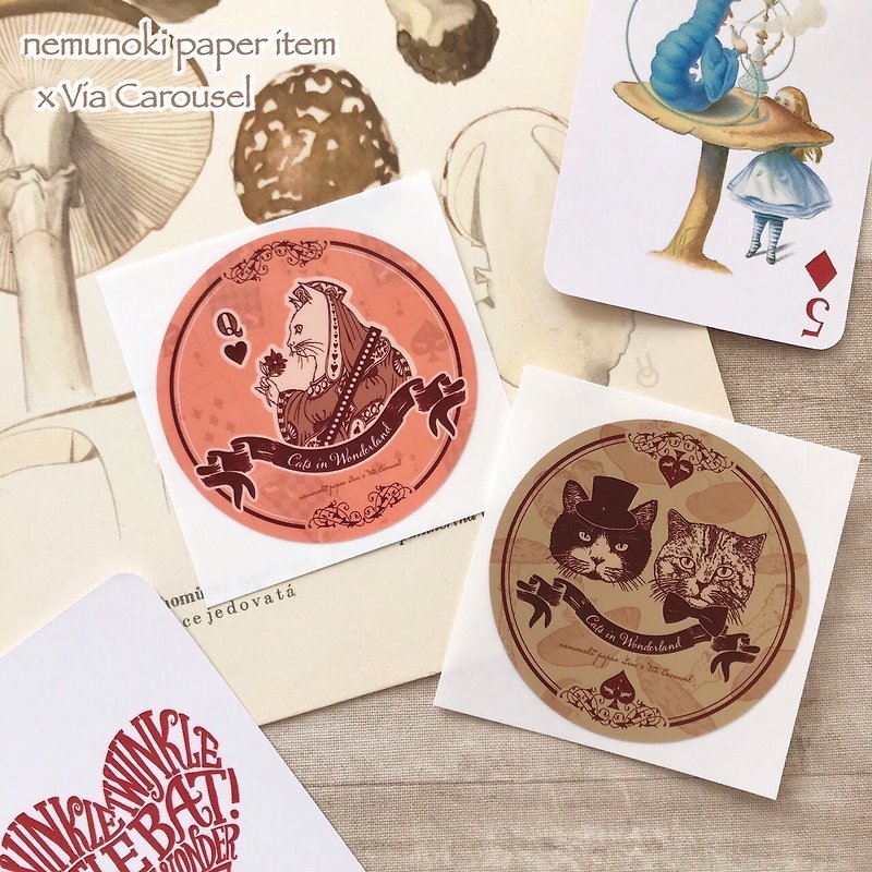 Cats in Wonderland Sticker Set - Stickers - Other Materials Pink