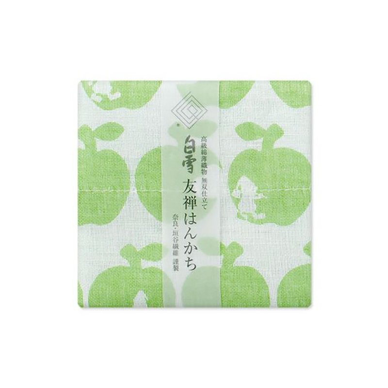 京友禪染手帕 / 白雪公主 綠色 - 手帕 - 棉．麻 綠色