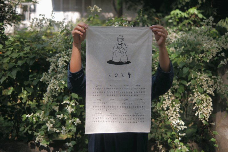 2024 COTTON CALENDAR  | hold on to whatever keeps you warm inside | A3 plus - 日曆/月曆/年曆 - 棉．麻 白色