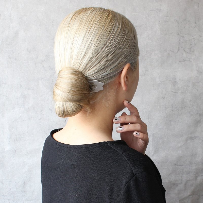 KANZASHI Hair pin 【Basic / Curvy / Silver】 - 髮夾/髮圈 - 其他金屬 銀色