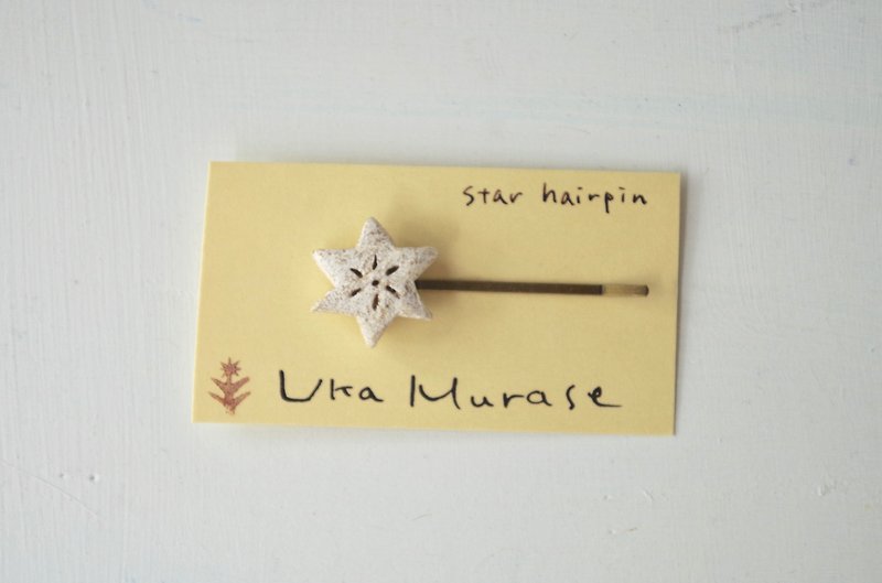star hairpin - Hair Accessories - Pottery White