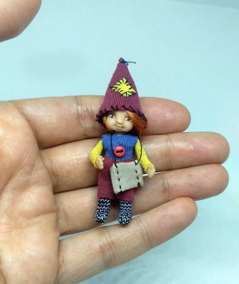 OOAK Little Gnome Boy doll - Stuffed Dolls & Figurines - Clay 