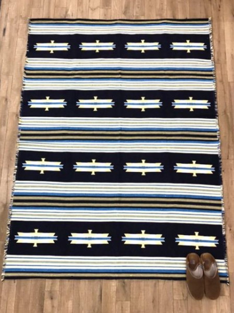 [Hot pre-order] Mexican totem cotton rug (two-color) Gifting graduation season Tanabata camping - Rugs & Floor Mats - Cotton & Hemp 