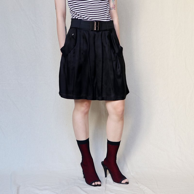 Pumpkin Vintage. Emporio Armani Jeans black metal buckle mini skirt - Skirts - Other Man-Made Fibers Black