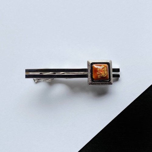 otashippo 箔ちらし【トパーズ Topaz】七寶焼のネクタイピン 純銀箔ちらし七寶