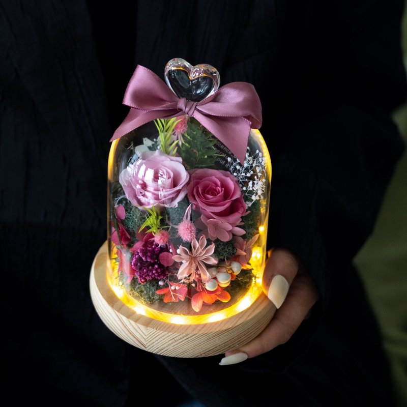 【心印 永生花玻璃罩】多色系浪漫永生花擺件 - 擺飾/家飾品 - 植物．花 