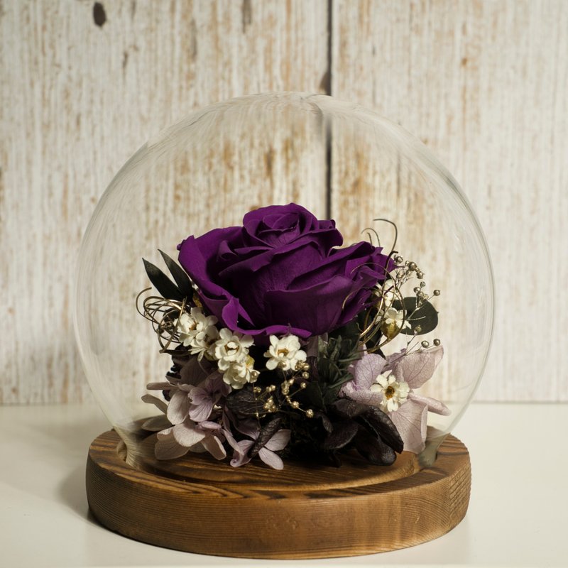 Royal Purple Rose Dome - Dried Flowers & Bouquets - Plants & Flowers Purple