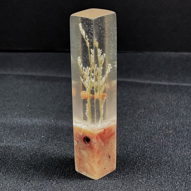 客製化手工印章-|永生花樹脂印章 1.7 x 1.7 CM|篆刻印章 - 印章/印台 - 石頭 