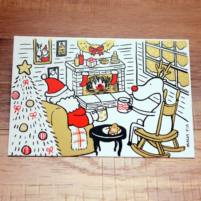 no.7 All Snowed A Very Miju Christmas! Gold theme original design Christmas Card - Cards & Postcards - Paper Gold