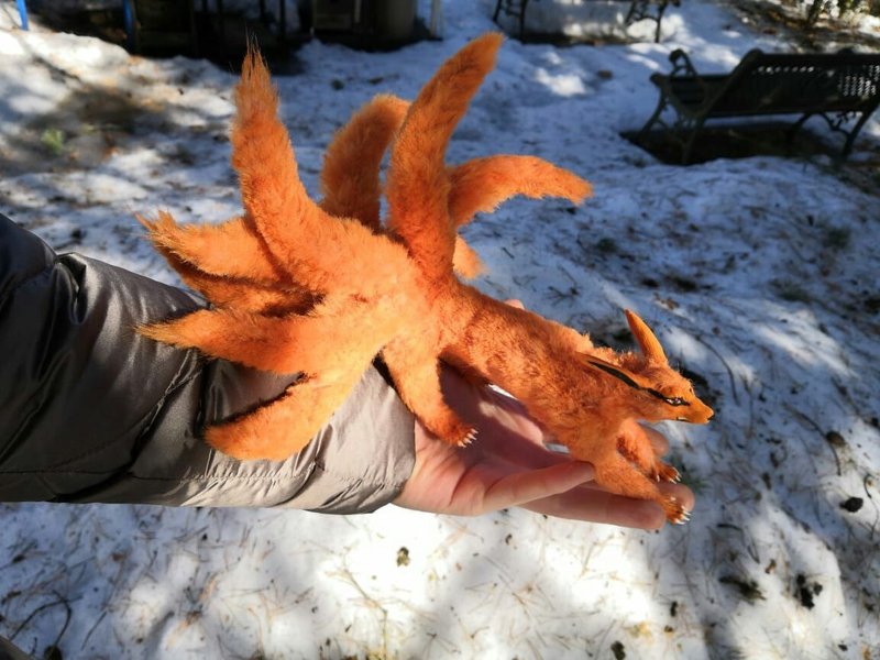 火影忍者鞍馬狐 9 尾可擺姿勢定制可定制 - 公仔/玩偶 - 環保材質 橘色