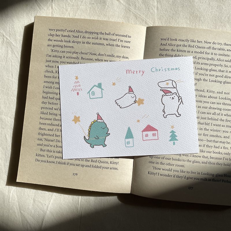 Christmas chasing the stars / postcard - การ์ด/โปสการ์ด - กระดาษ 