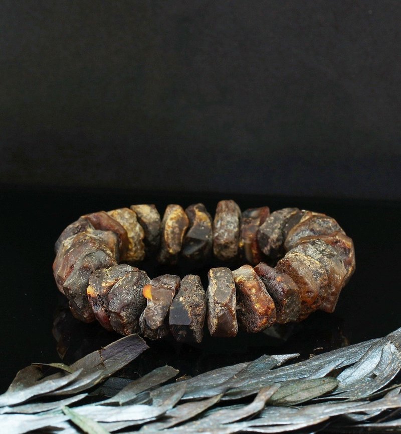 原石波羅的海藥珀手鍊-1 ( Raw Baltic Amber Bracelet-1 ) - 手鍊/手環 - 樹脂 