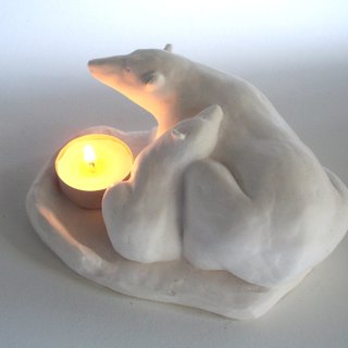 Polar bear Candel Holder  Dilatation essential oils wax.