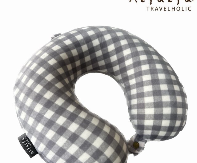 Black & White Gingham Travel Neck Pillow