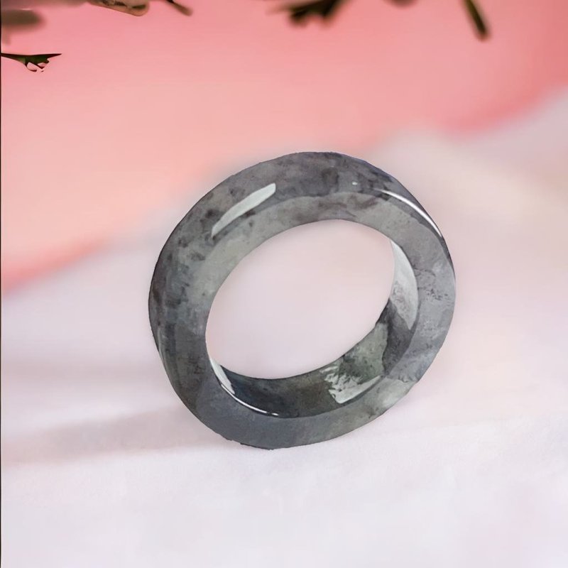 冰種飄烏雞翡翠戒指戒圈 | 國際13.5圍| 天然緬甸玉翡翠A貨 |送禮 - 戒指 - 玉石 多色