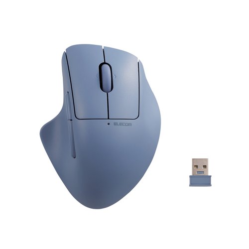 ELECOM ELECOM Shellpha 靜音雙模人體工學 5 鍵滑鼠-藍 S