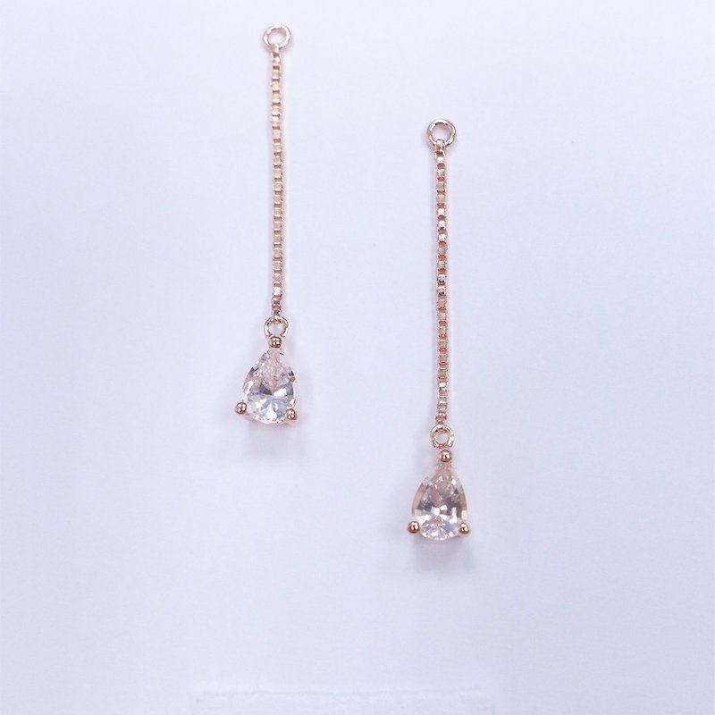 (One-Off)【Watercolour~Uzusumi Zakura】Tooo Mini - Earrings & Clip-ons - Gemstone Pink