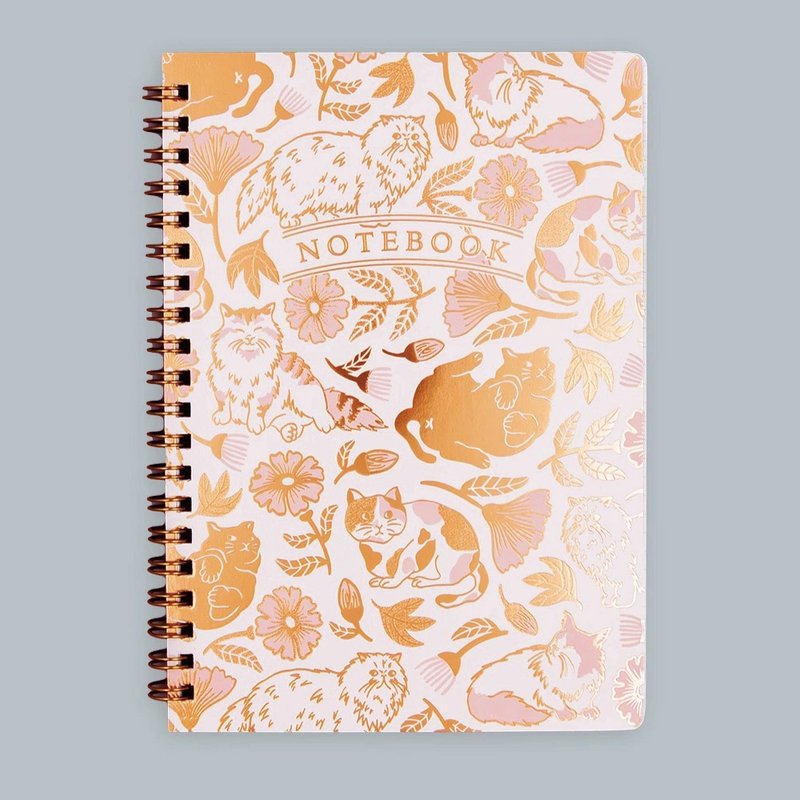 Cat Art Collection B6リングノート flower - ノート・手帳 - その他の素材 ピンク