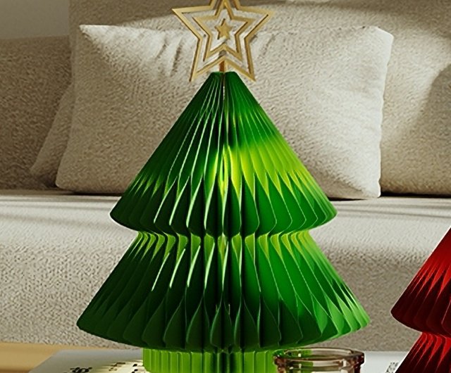 ツインクリスマスツリーリボン小グリーン - ショップ shibazhi ツインクリスマスツリーリボン小グリーン - ショップ shibazhi